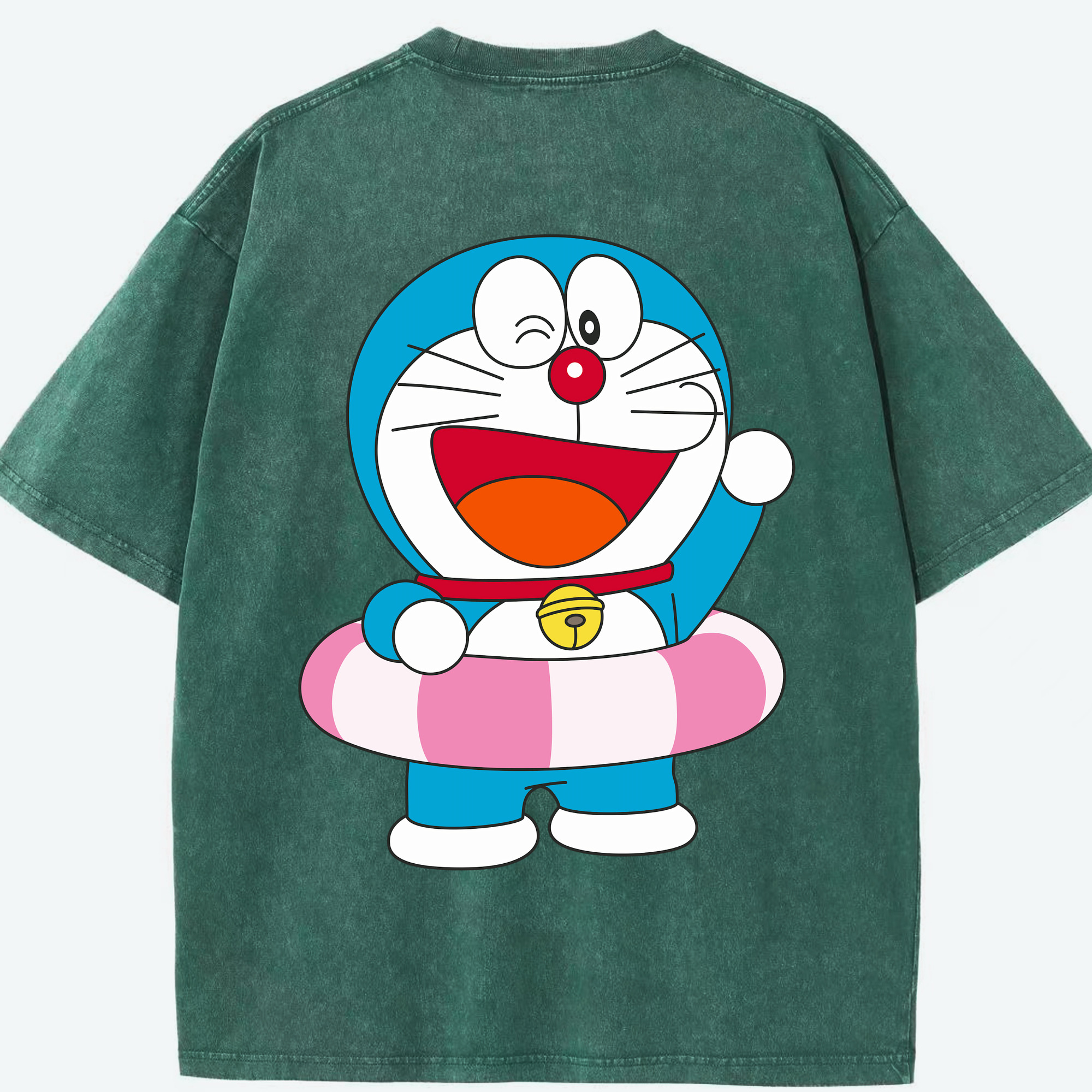 （画像用） ドラえもん Doraemon 綿100% ヴィンテージ風 半袖Tシャツ（背面プリント）
